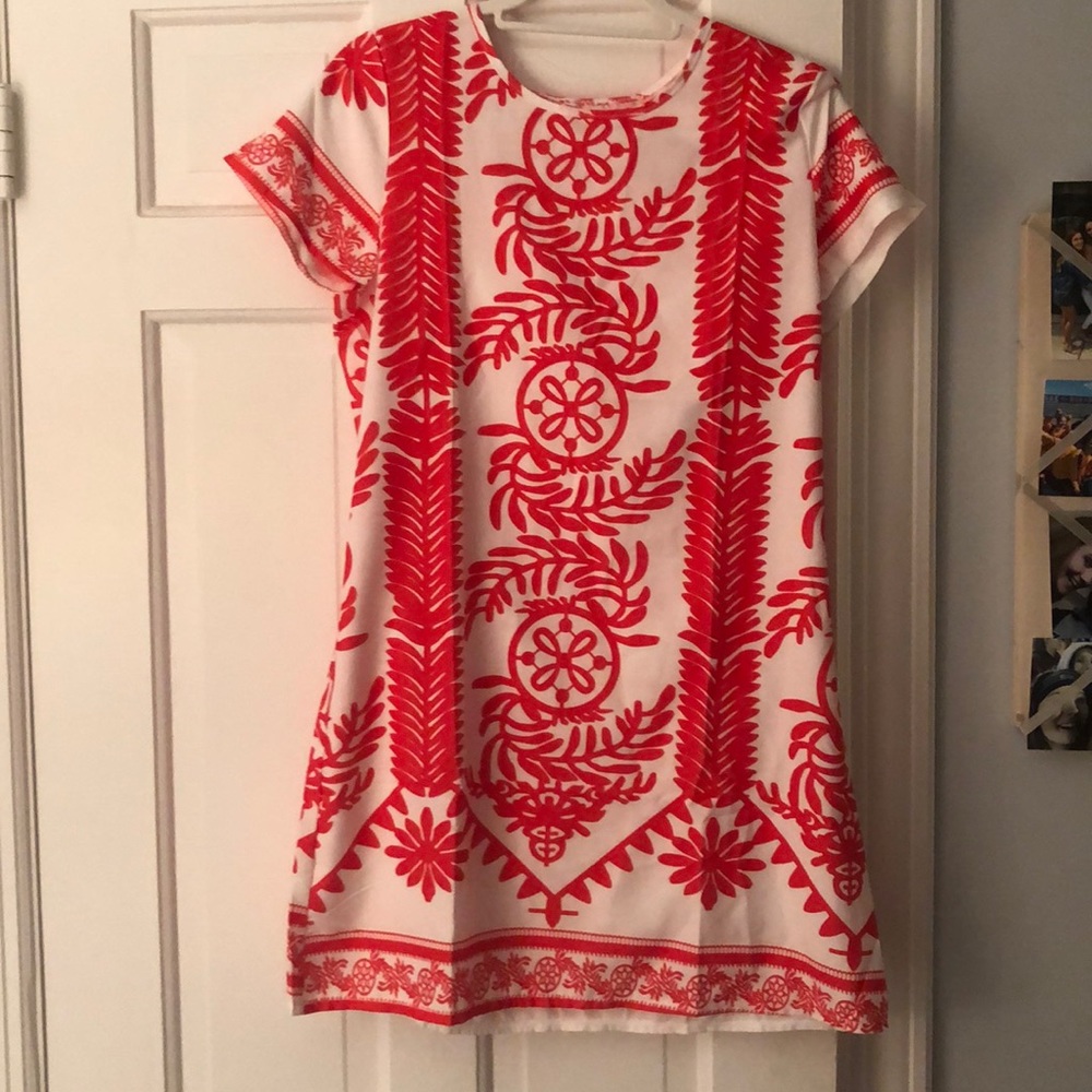 Red and white Dress